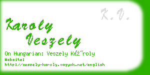 karoly veszely business card